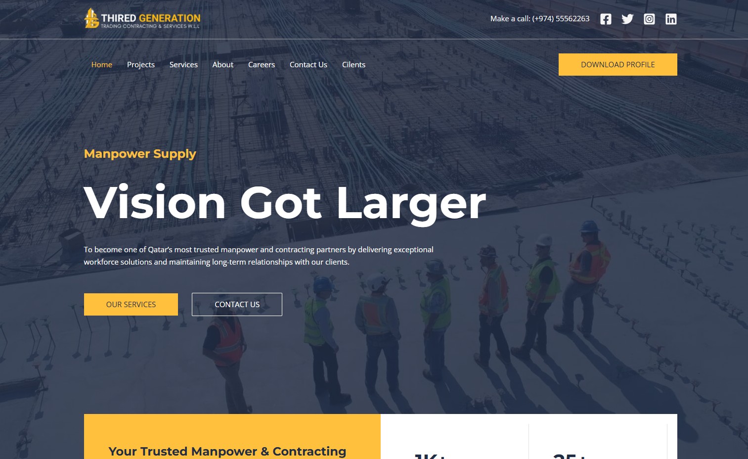 Client website screenshot